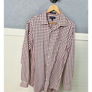 Paul Fredrick Red Checkered Button Down Dress Shirt